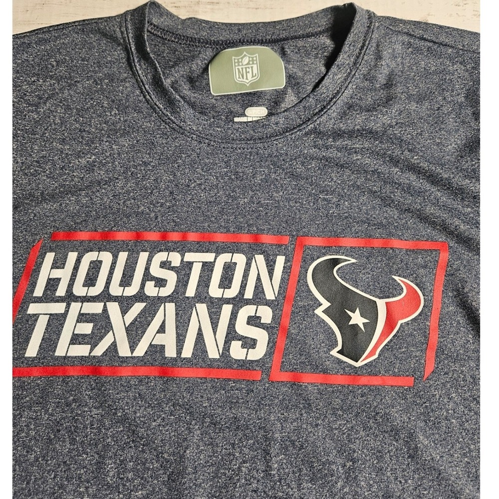 NFL Houston Texans Mens Small Blue Heather Graphic T-Shirt Short Sleeve